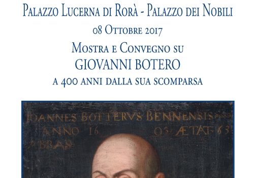 Mostra e Convegno su Giovanni Botero –  ottobre 2017